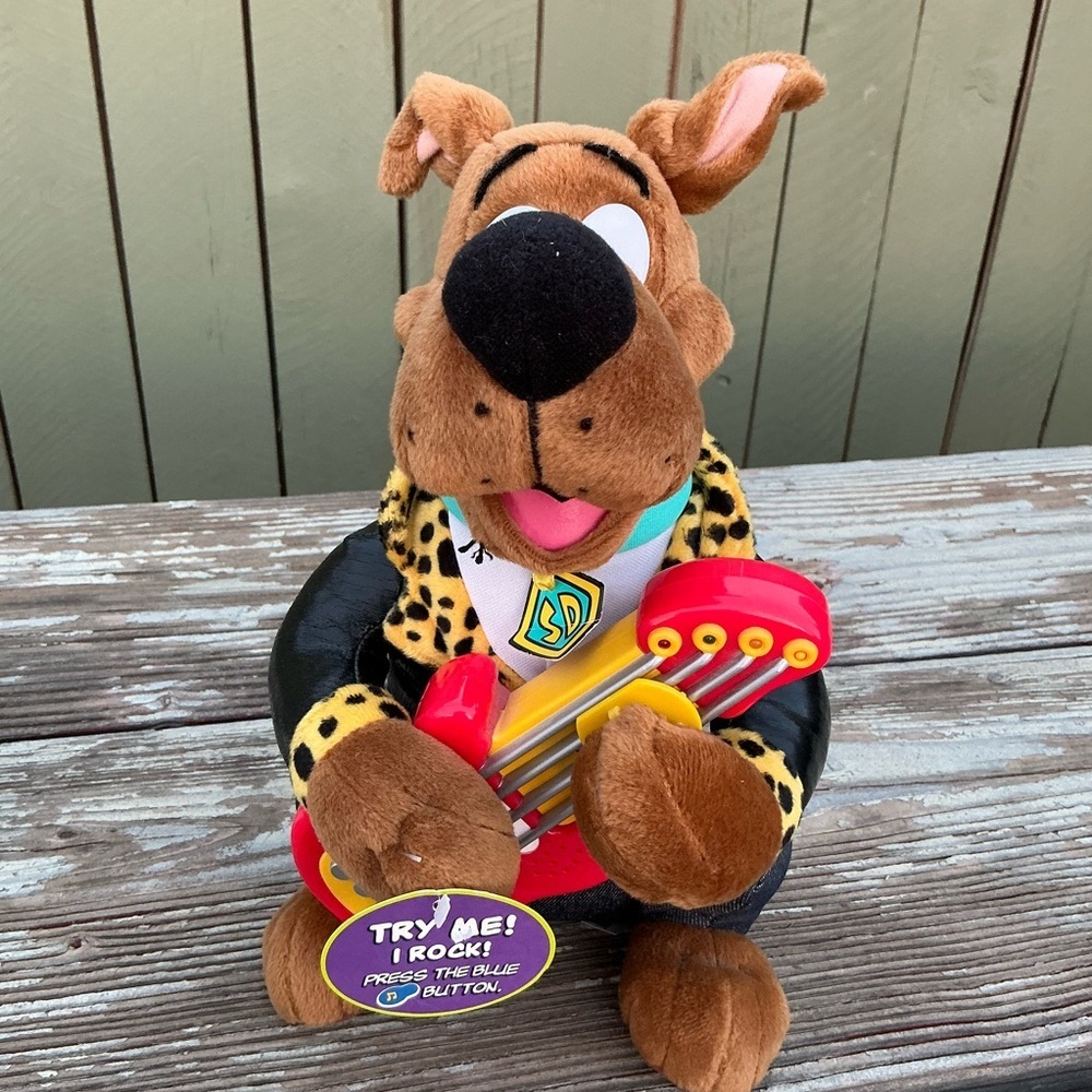 Vintage Rare Rock n' Roll Scooby Doo 11" Talking Plush + Musical Light Up Guitar - Picture 9 of 9